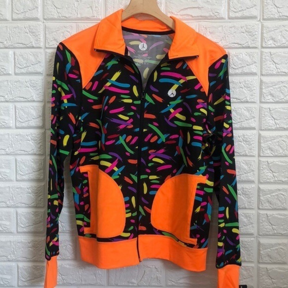Yoshion neon Bright athletic zip up jacket #1516 Women's Size S Small